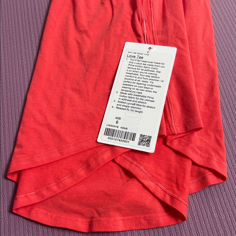 lululemon athletica V-Neck Short Sleeve Top - Pale Raspberry - Picture 7 of 7